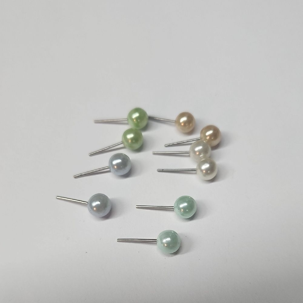 Charisma 6mm Elegant Composite Pearl Stud Earrings Hypoallergenic